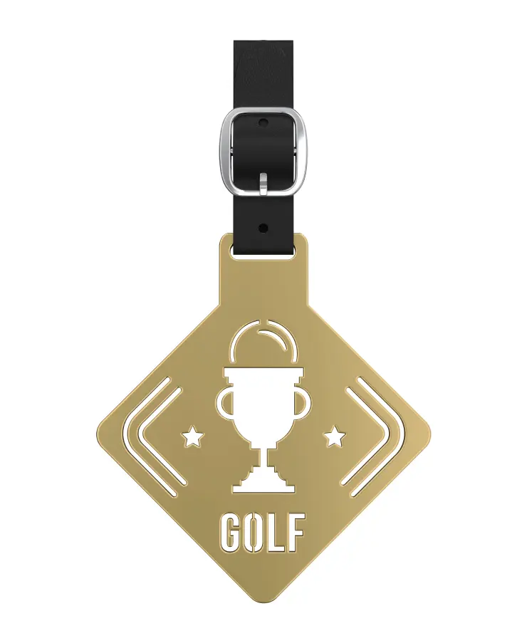 Cut Out Golf Bag Tags gold