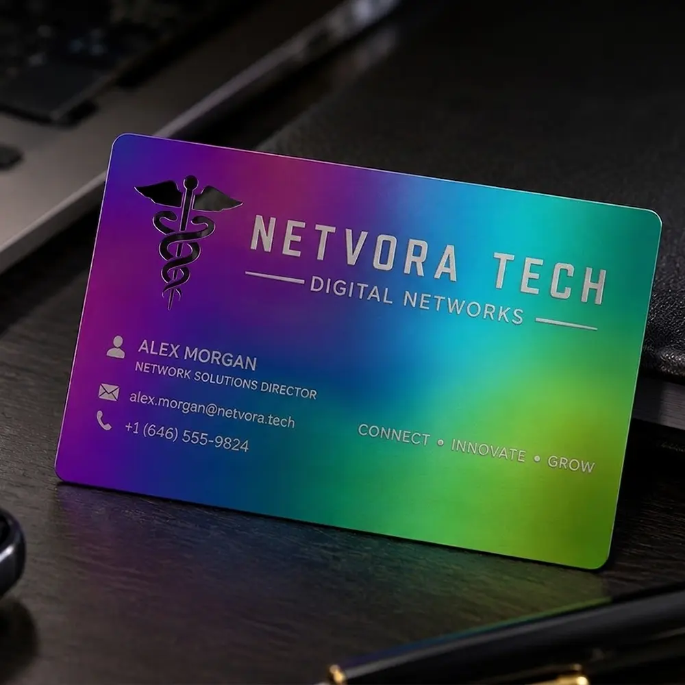 Iridescent Metal Business Cards Iridescent Metal Business Cards