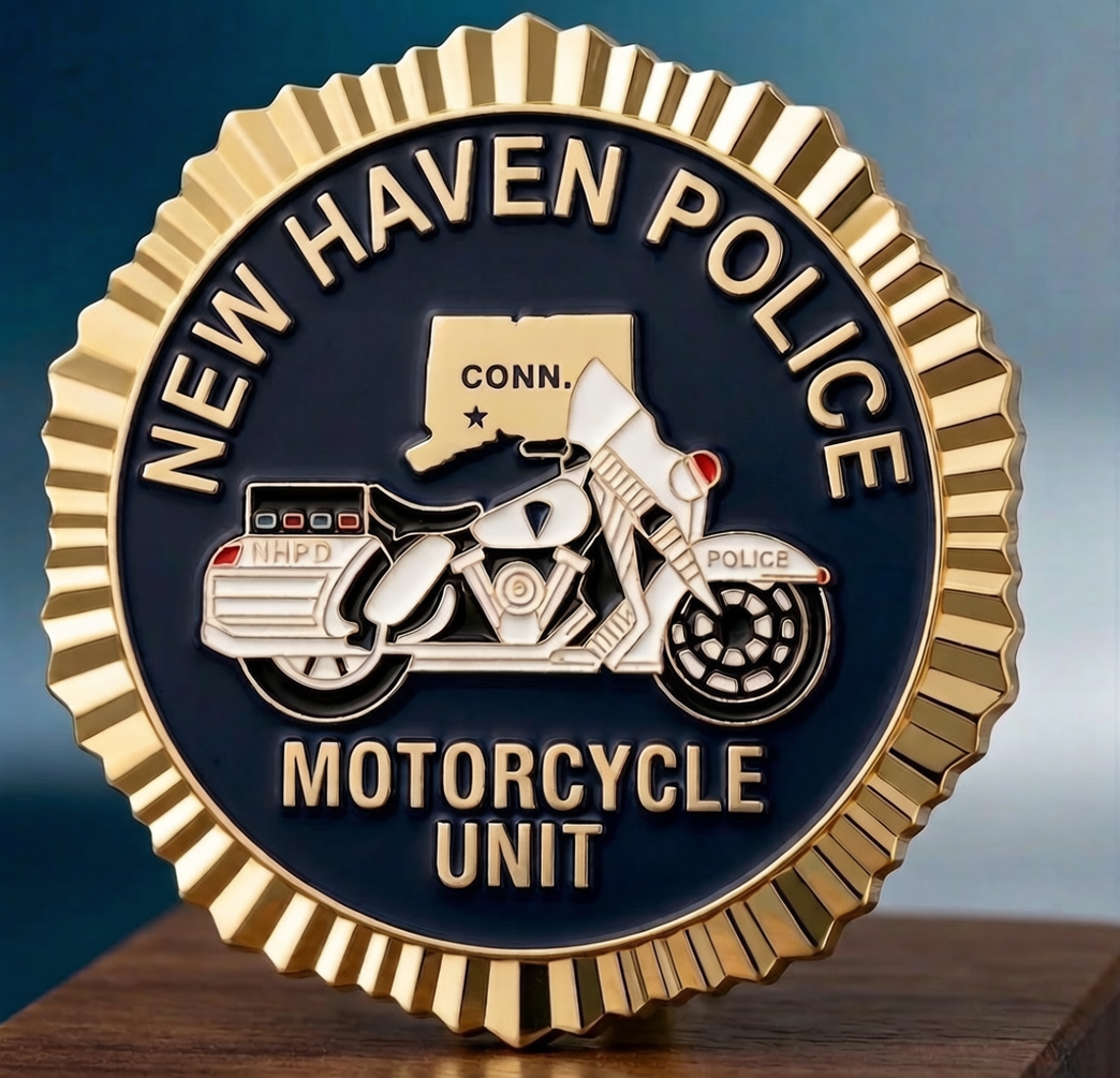 New Haven Police Motorcycle Challenge Coins
