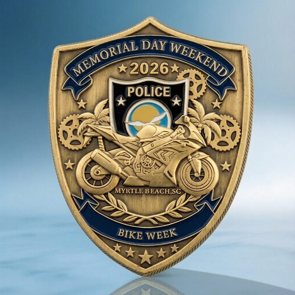 Police Motorcycle Challenge Coins