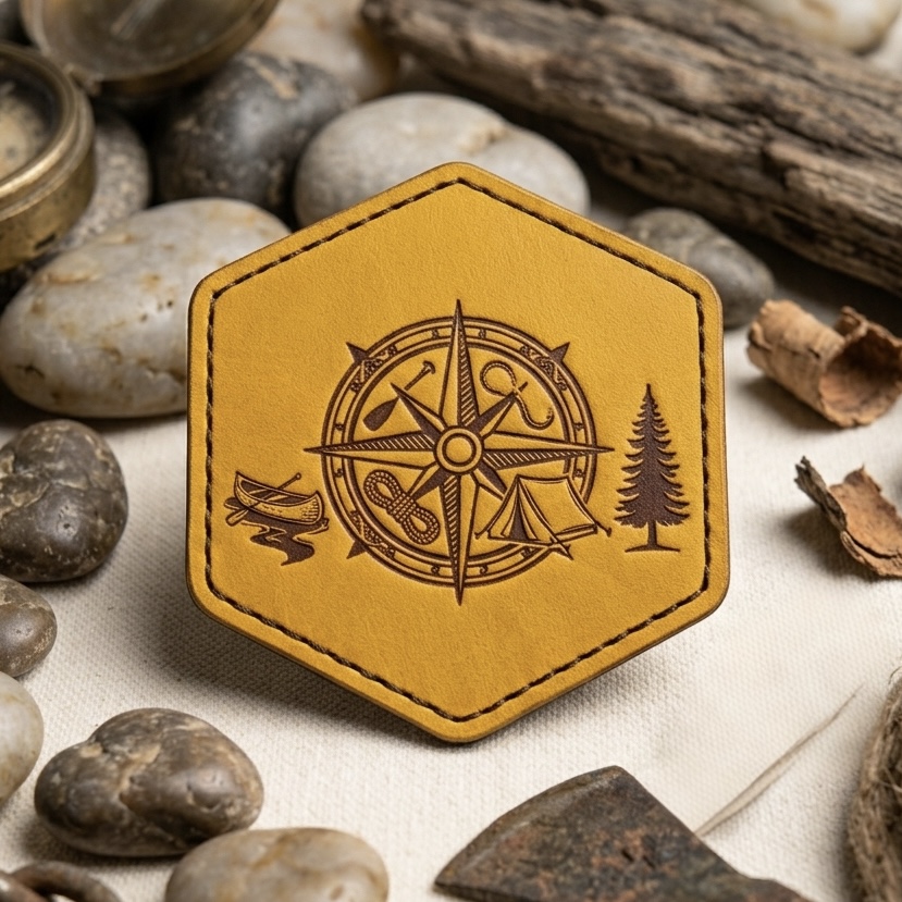 Compass Custom Leather Patches