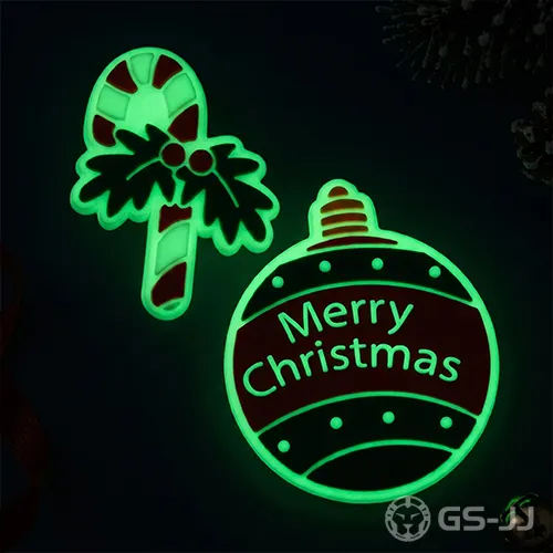 Glow-in-the-Dark Christmas Candy Cane and Ornament PVC Shoe Charms Glow-in-the-Dark Christmas Candy Cane and Ornament PVC Shoe Charms
