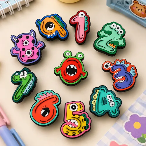 Monster Number 0-9 2D PVC Shoe Charms Set