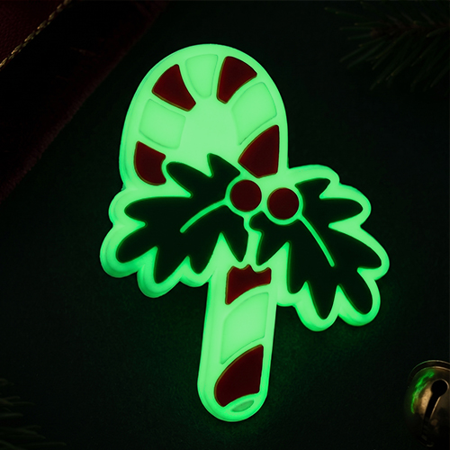 Neon Luminescent Sweet Peppermint Candy Cane PVC Shoe Charm