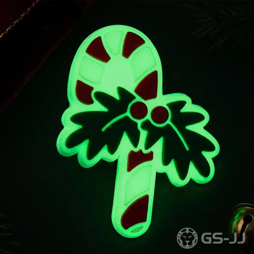 Neon Luminescent Sweet Peppermint Candy Cane PVC Shoe Charm Neon Luminescent Sweet Peppermint Candy Cane PVC Shoe Charm