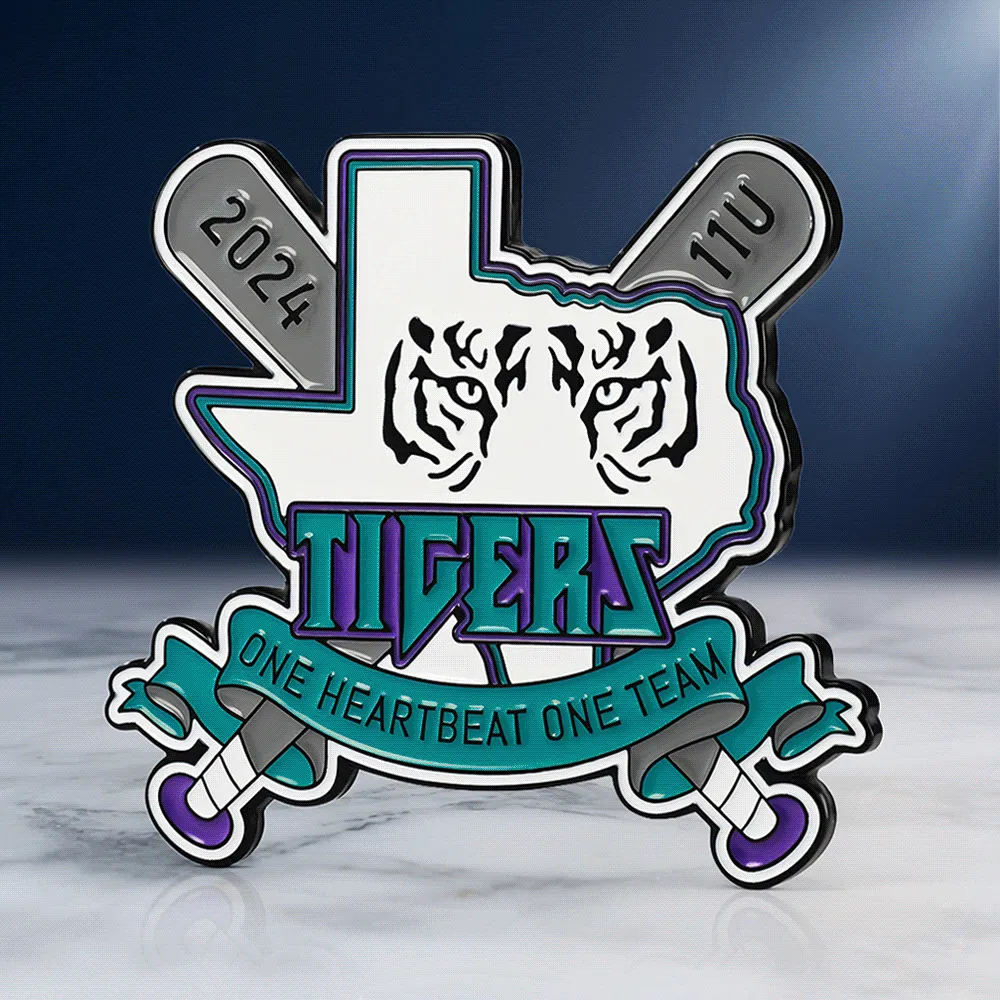 2024 11U Texas Double Tiger Baseball Glow In The Dark Custom Pin 2024 11U Texas Double Tiger Baseball Glow In The Dark Custom Pin