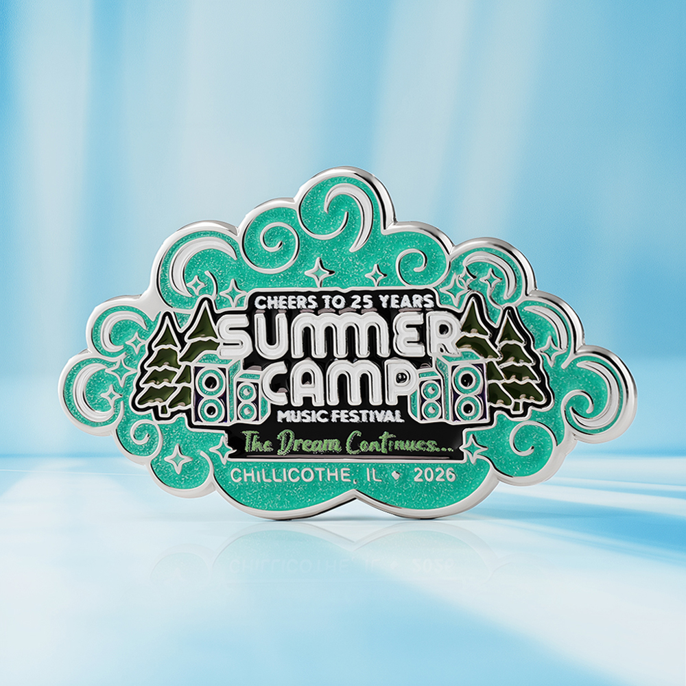 2026 Summer Camp Music Festival Cloud Glow In The Dark Custom Pin