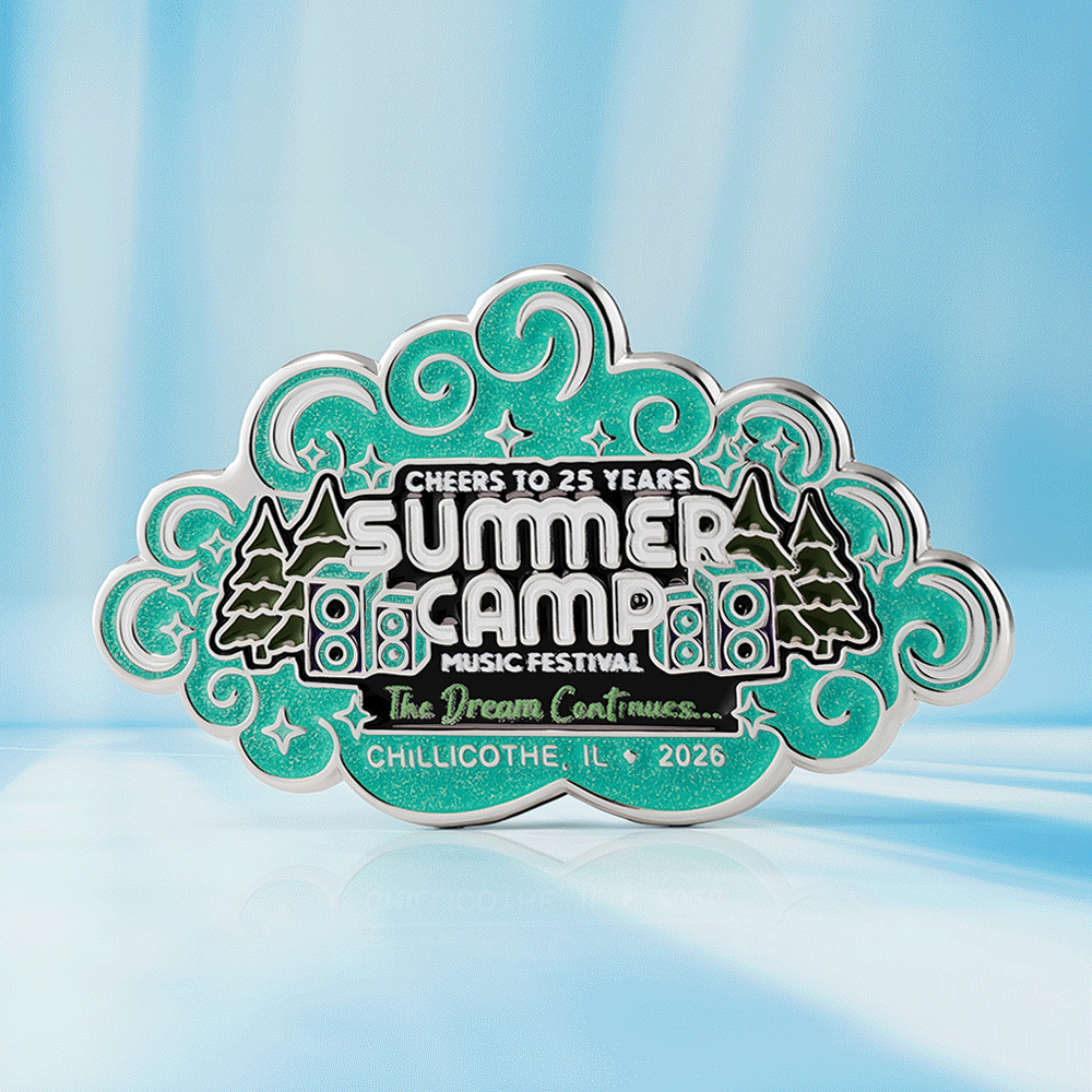 2026 Summer Camp Music Festival Cloud Glow In The Dark Custom Pin