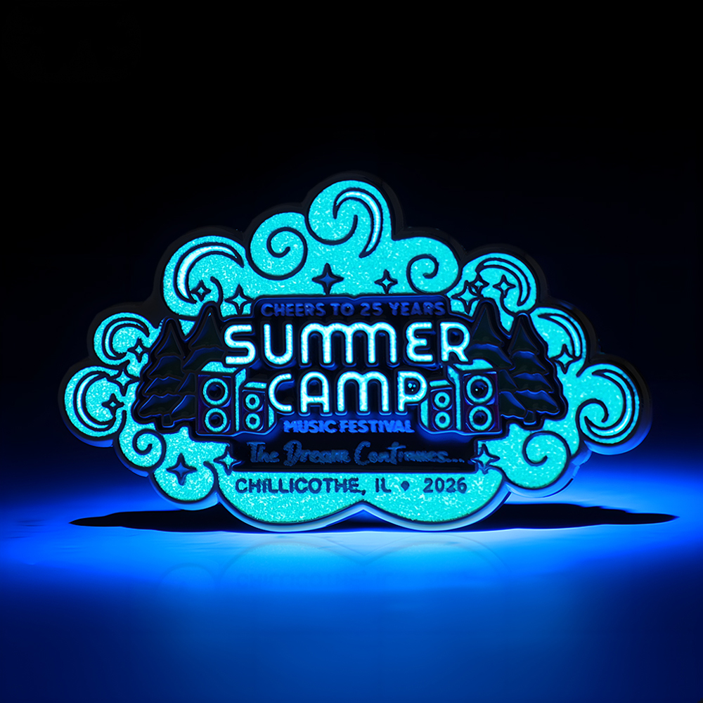2026 Summer Camp Music Festival Cloud Glow In The Dark Custom Pin