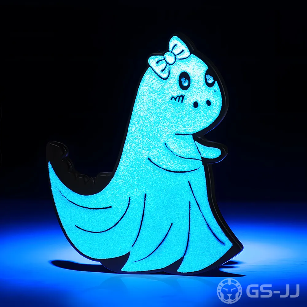 Dinosaur Ghost With Bow Glow In The Dark CustomPin Dinosaur Ghost With Bow Glow In The Dark CustomPin