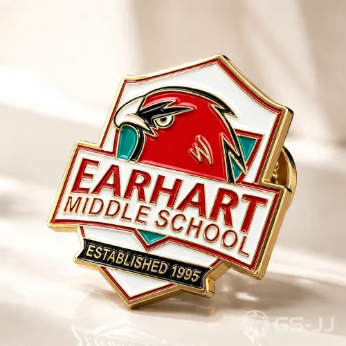 Earhart Middle School Eagle Mascot Soft Enamel Pin Earhart Middle School Eagle Mascot Soft Enamel Pin