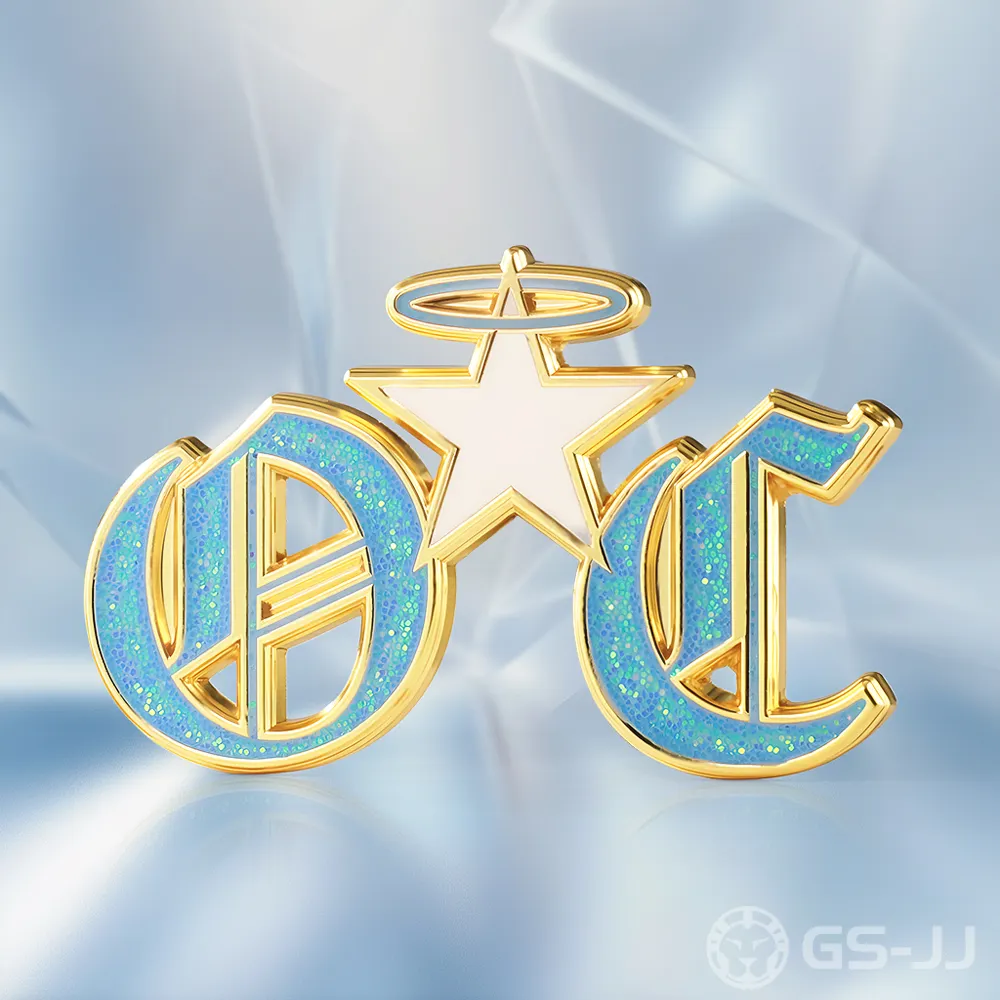 OC Star Halo Blue Glitter Glow In The Dark Custom Pin OC Star Halo Blue Glitter Glow In The Dark Custom Pin