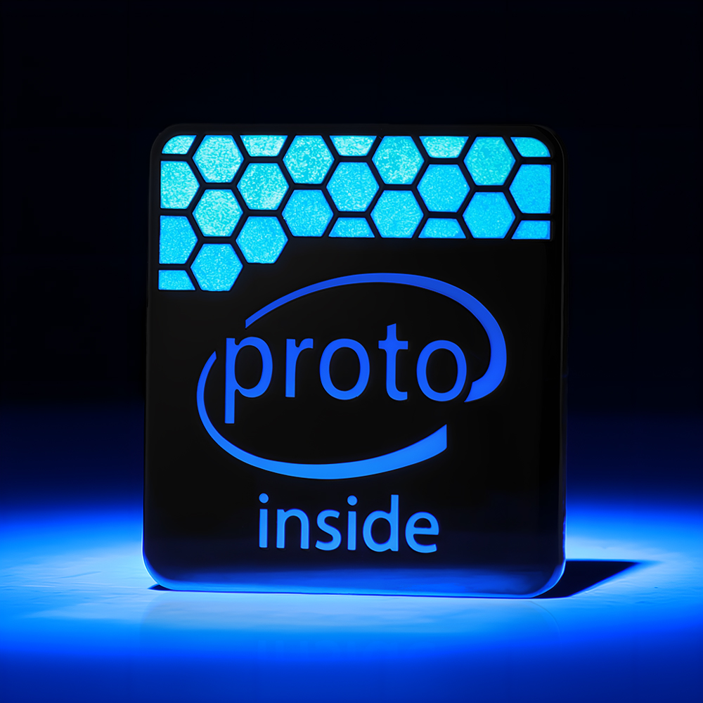 Proto Inside Honeycomb  Square Glow In The Dark Custom Pin