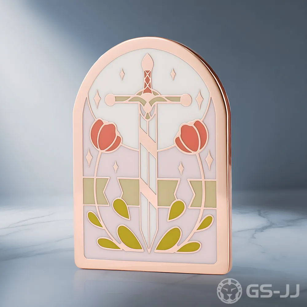 Rose Gold Arched Window Sword Shiny Copper Pin Rose Gold Arched Window Sword Shiny Copper Pin