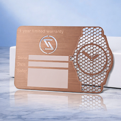 Elite Watch Warranty Antique Copper Metal Cards