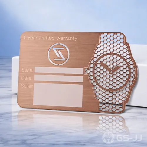 Elite Watch Warranty Antique Copper Metal Cards Elite Watch Warranty Antique Copper Metal Cards