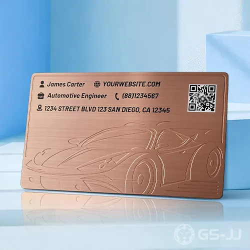 Embossed Car Antique Copper Metal Business Cards Embossed Car Antique Copper Metal Business Cards