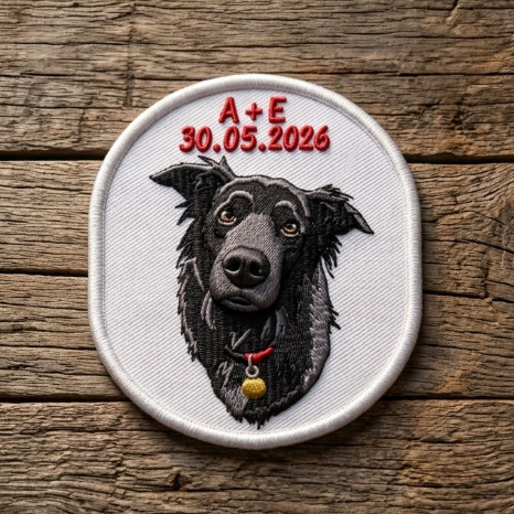 Black Dog 3D Embroidered Patch Black Dog 3D Embroidered Patch