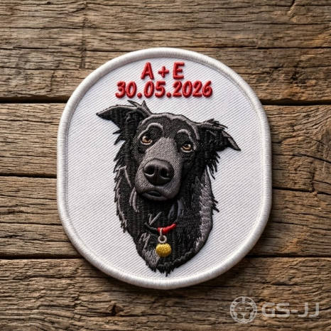 Black Dog 3D Embroidered Patch Black Dog 3D Embroidered Patch