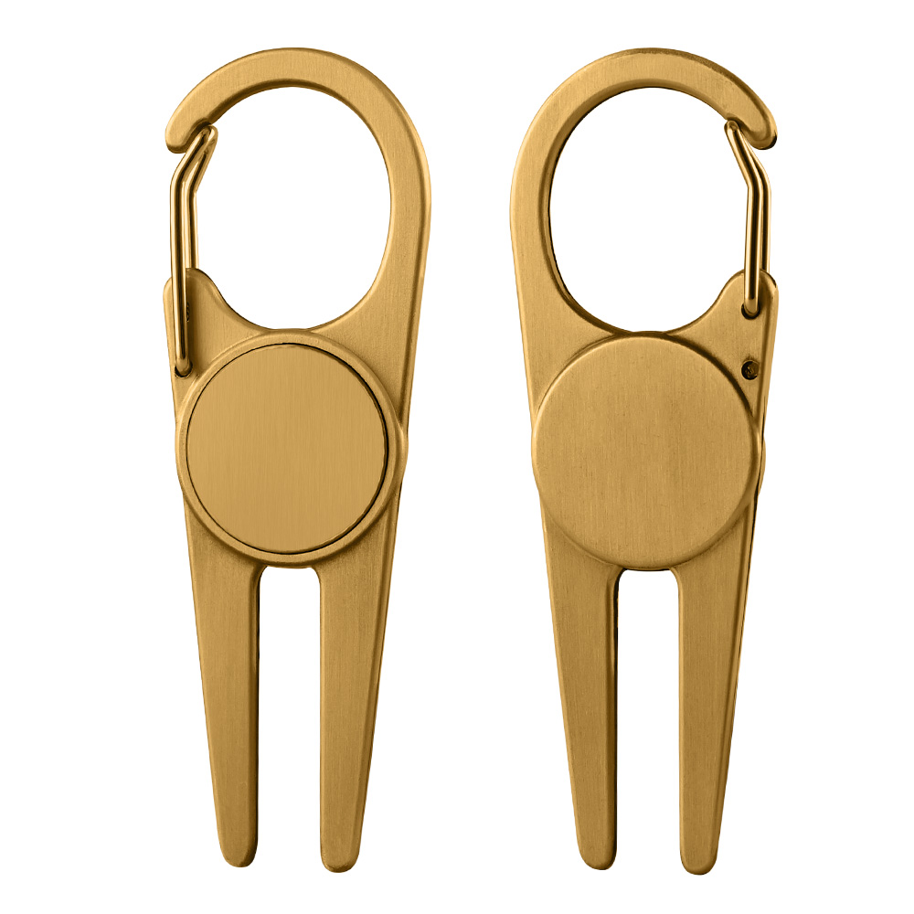 Deluxe Golf Divot Tool Set with Ball Markers Antique Gold Both Sides Deluxe Golf Divot Tool Set with Ball Markers Antique Gold Both Sides
