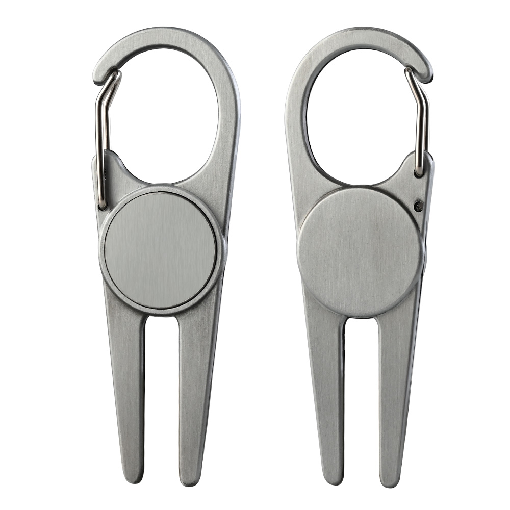 Deluxe Golf Divot Tool Set with Ball Markers Silver Both Sides Deluxe Golf Divot Tool Set with Ball Markers Silver Both Sides