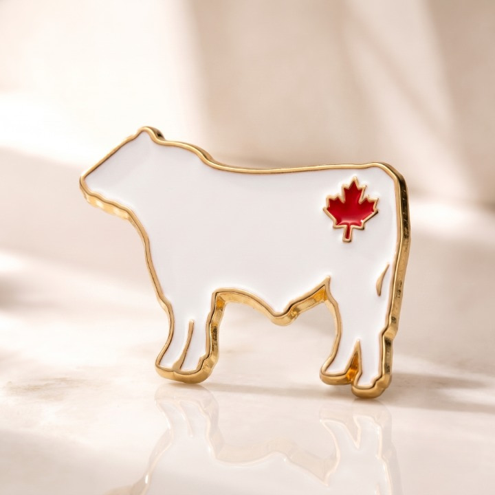 Maple Leaf Cow Soft Enamel Pins
