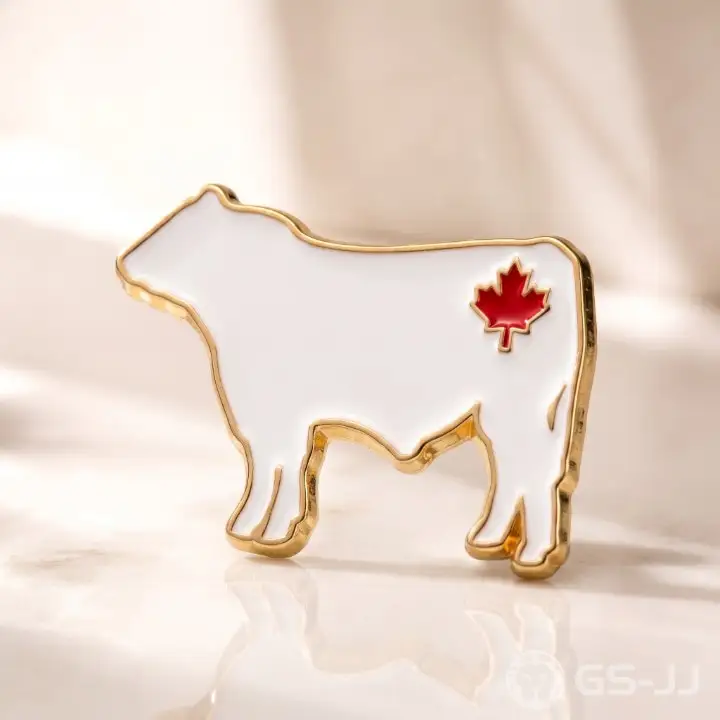 Maple Leaf Cow Soft Enamel Pins Maple Leaf Cow Soft Enamel Pins