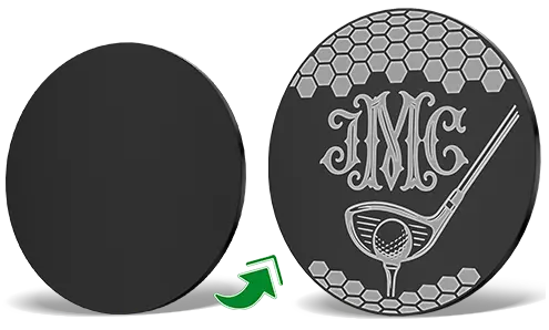 Black Nickel Monogrammed Golf Ball Markers Black Nickel Monogrammed Golf Ball Markers