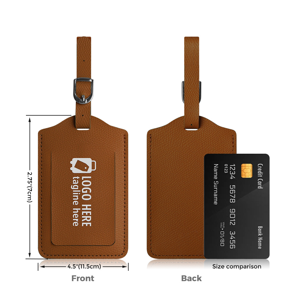 Classic Faux Leather Luggage Tag Size
