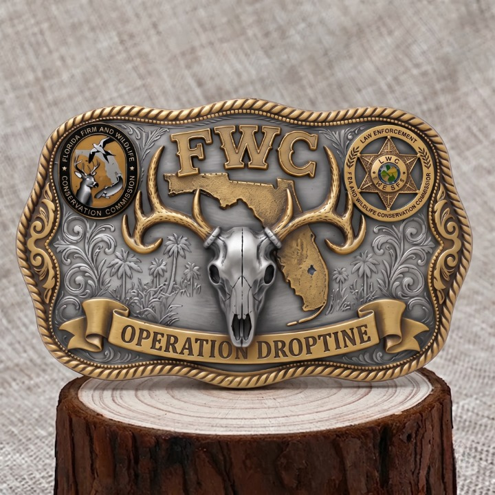 FWC Deer Skull Western Belt Buckle