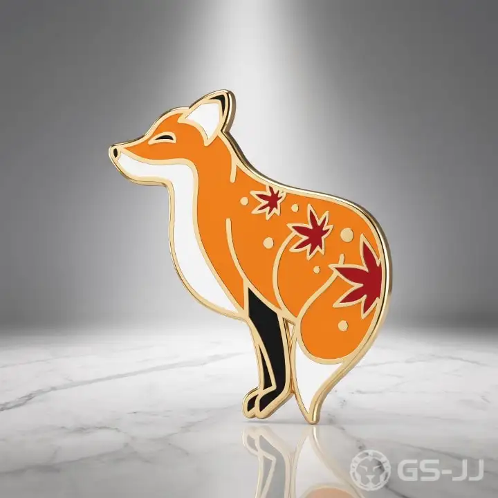 Maple Leaf Fox Hard Enamel Pins Maple Leaf Fox Hard Enamel Pins