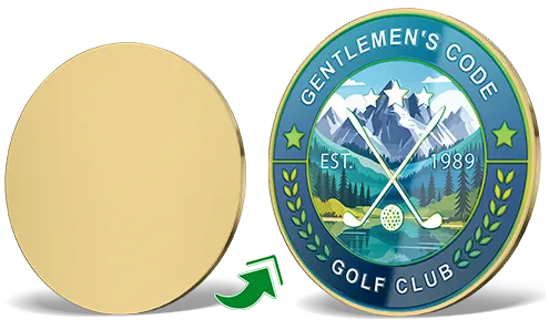 Golf Club Shiny Gold Ball Markers Golf Club Shiny Gold Ball Markers