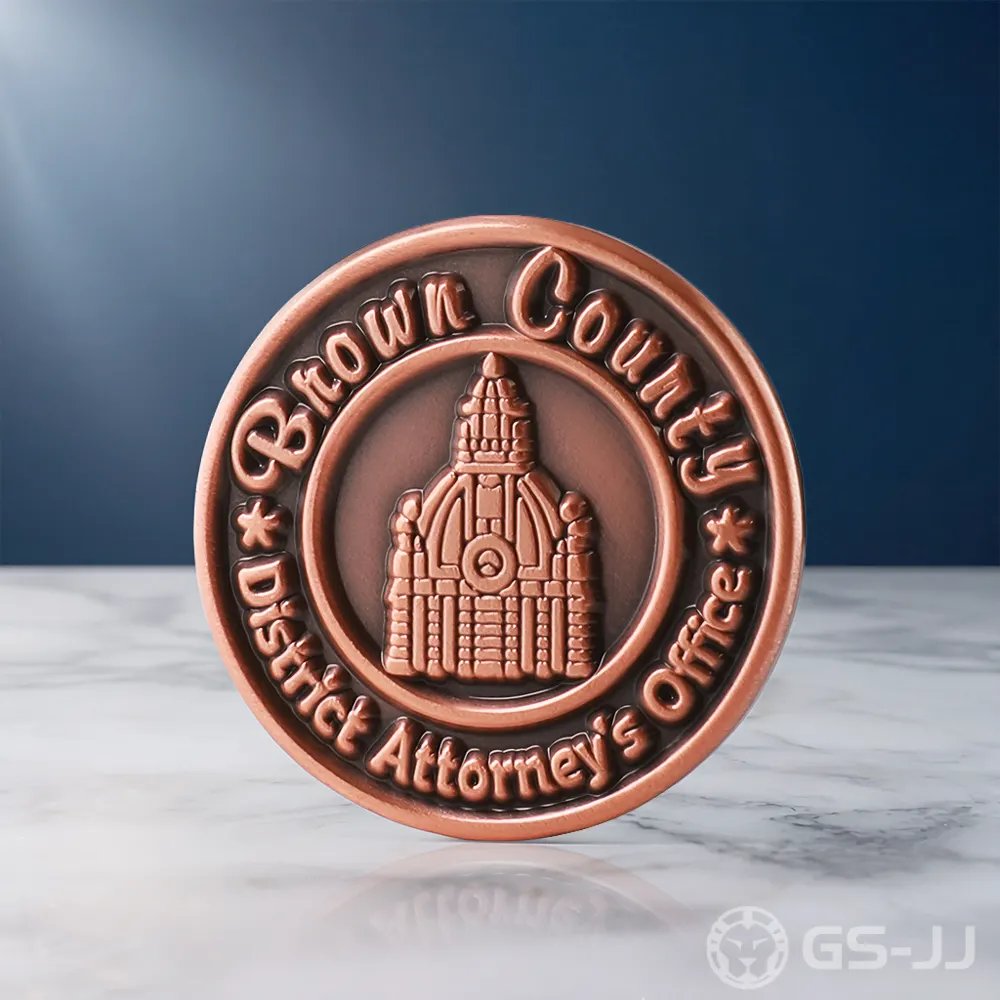 Custom Brown County District Attorney Antique Copper Pin Custom Brown County District Attorney Antique Copper Pin