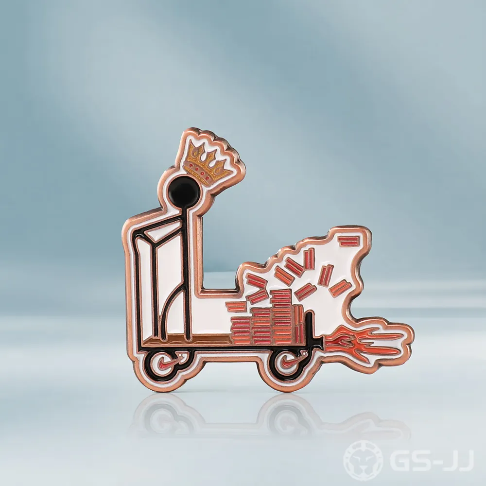 Custom Crown Figure Cart Soft Enamel Antique Copper Pin Custom Crown Figure Cart Soft Enamel Antique Copper Pin