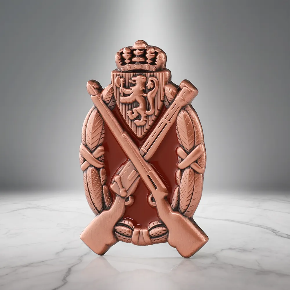 Custom Military Lion Crest Antique Copper Pin Custom Military Lion Crest Antique Copper Pin