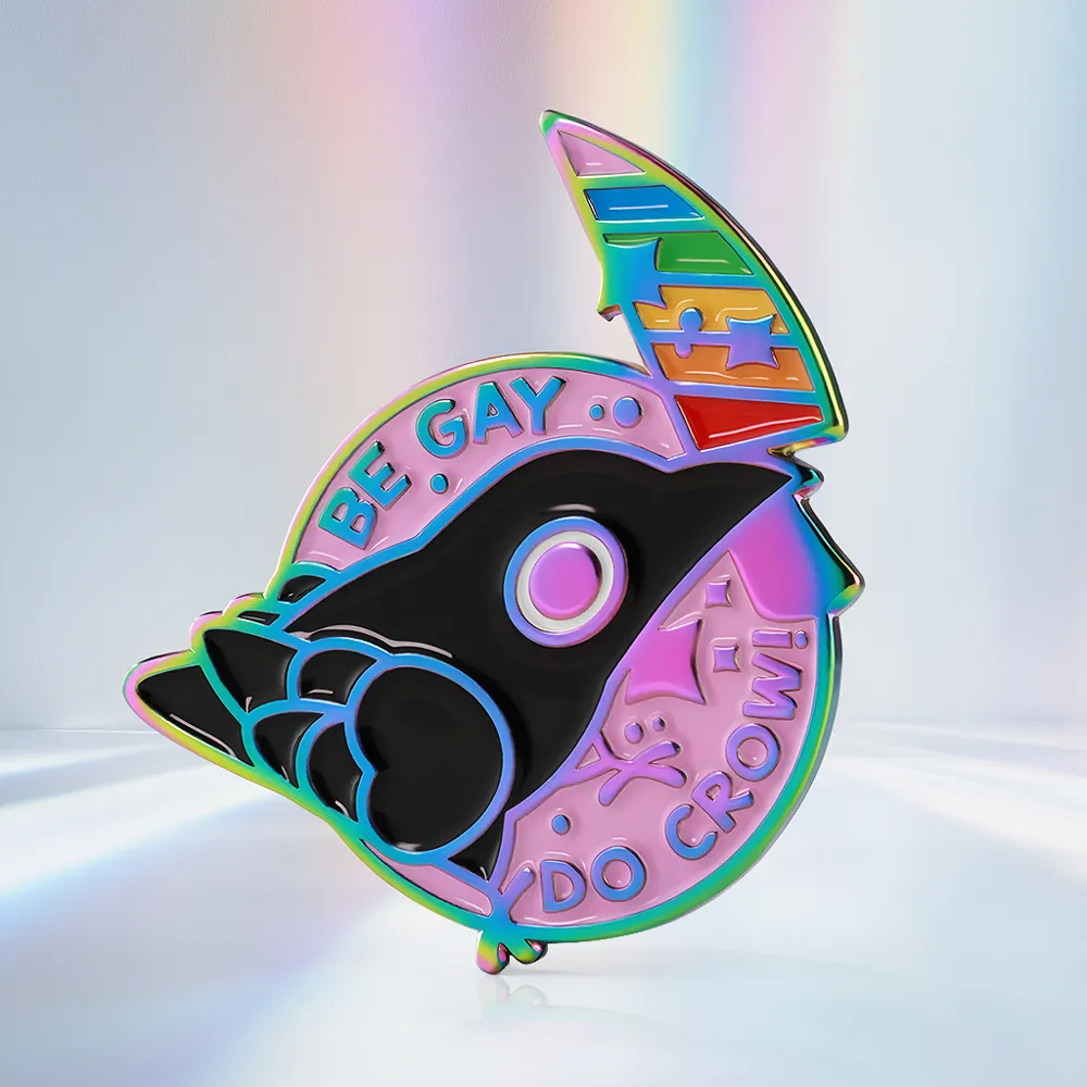 Custom Pride Crow Rainbow Plating Pin Custom Pride Crow Rainbow Plating Pin