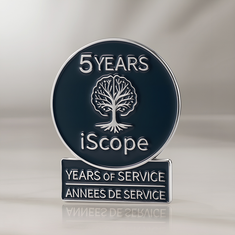 Custom iScope 5 Years Service Corporate Lapel Pin