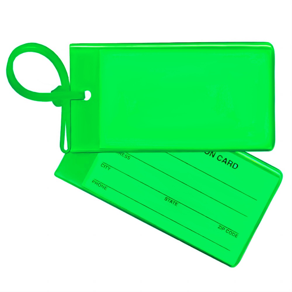 PVC Luggage Tags With Strap Green
