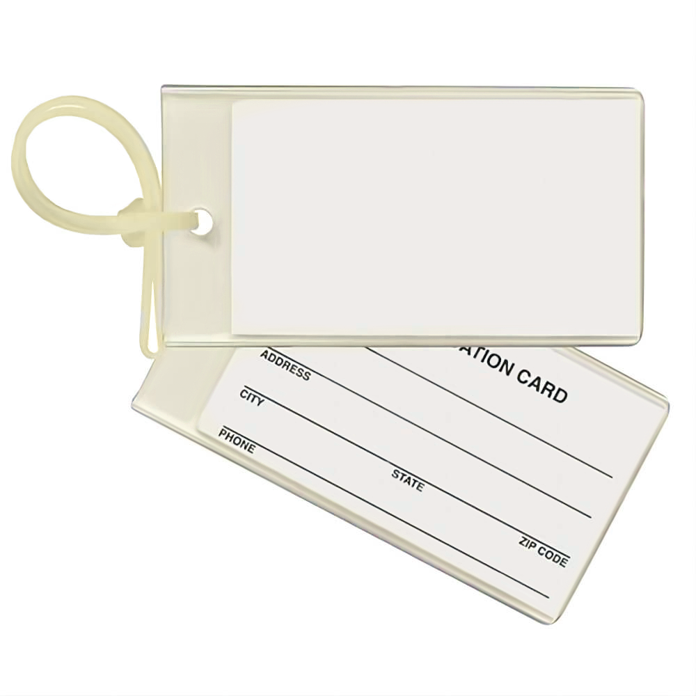 PVC Luggage Tags With Strap White