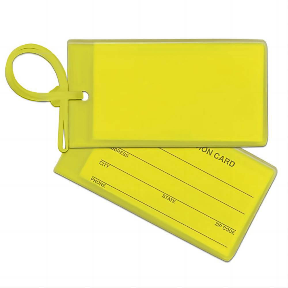 PVC Luggage Tags With Strap Yellow