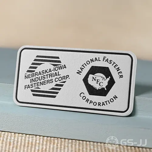 NFC National Fastener Corp White Leather Patch NFC National Fastener Corp White Leather Patch