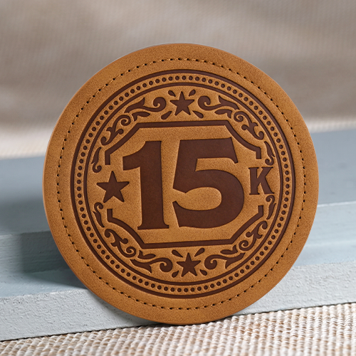 Vintage 15K Star Round Leather Patch