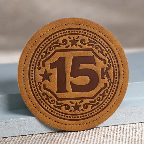 Vintage 15K Star Round Leather Patch Vintage 15K Star Round Leather Patch