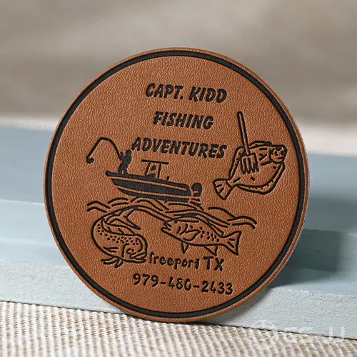 Vintage Salt Fish Angling Logo Leather Patch Vintage Salt Fish Angling Logo Leather Patch