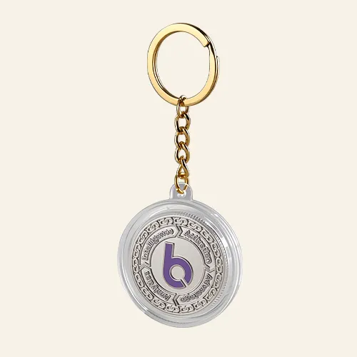 Acrylic Coin Capsule Keychain 40mm