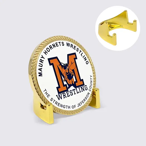 Metal Coin Stand - Shiny Gold Metal Coin Stand - Shiny Gold