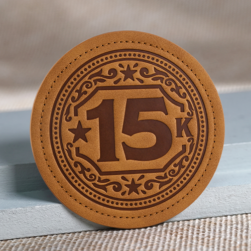 Vintage 15K Star Round Leather Patch