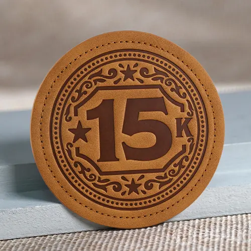 Vintage 15K Star Round Leather Patch Vintage 15K Star Round Leather Patch