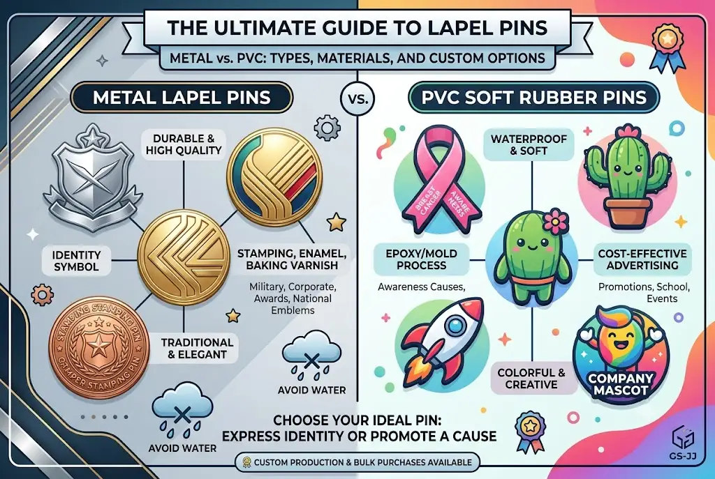 Metal Lapel Pins VS PVC Lapel Pins