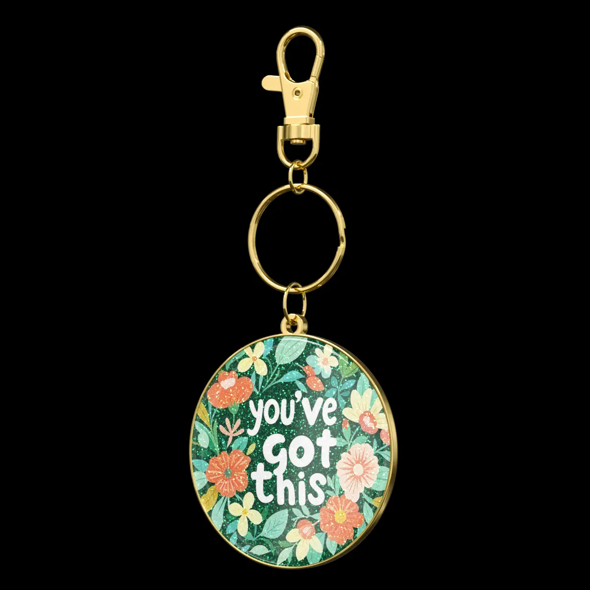 Glitter Epoxy Printed Keychains